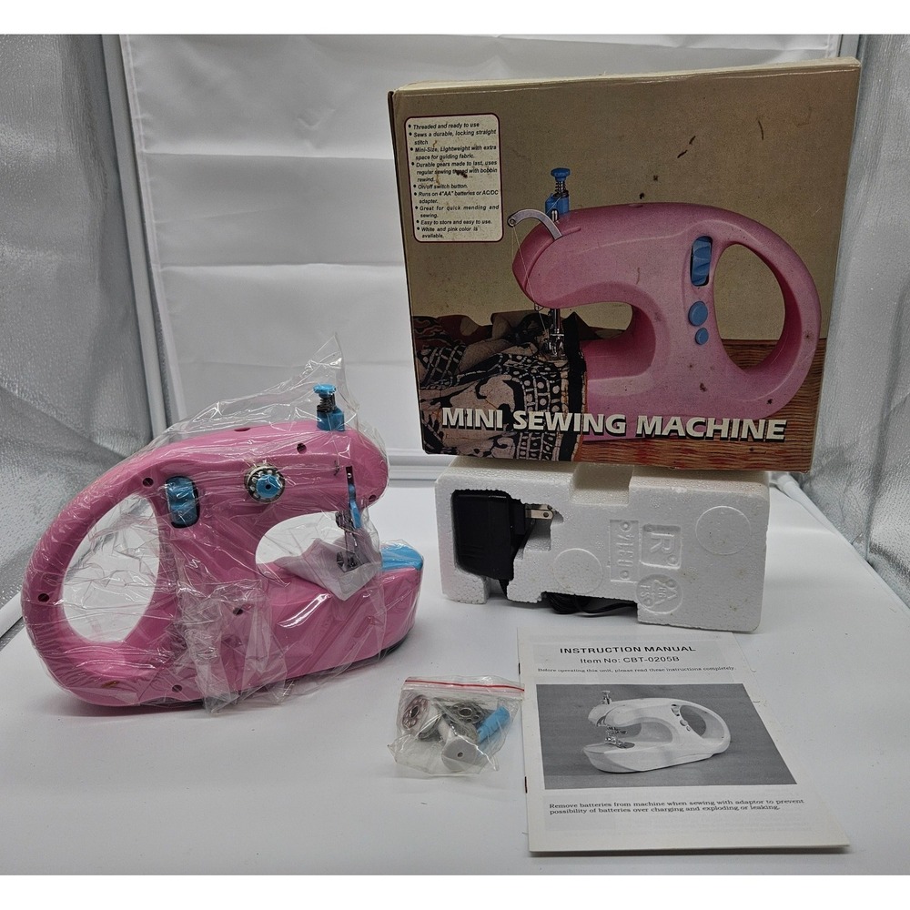 Sew N Magic Mini Sewing Machine Pink Portable Compact Beginner Crafting w/ Box